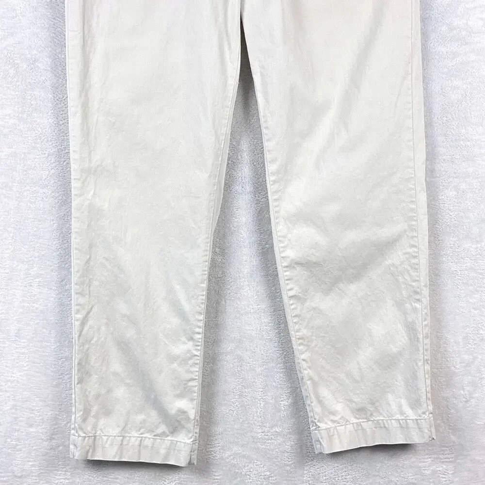 VTG Polo Ralph Lauren Pants Men 36x32 Ivory Tan Fine Hickory Striped Preppy 90s